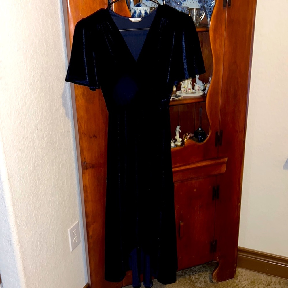 a BEAUTIFUL wrap velvet dress!!! so comfortable and fits like a glove!